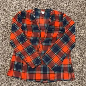 Nautica Red and Blue Plaid Blouse